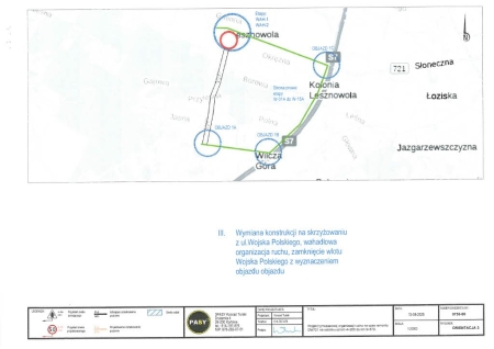 Zamknięta  w Lesznowoli  ul. Wojska Polskiego / przy ul. Słonecznej