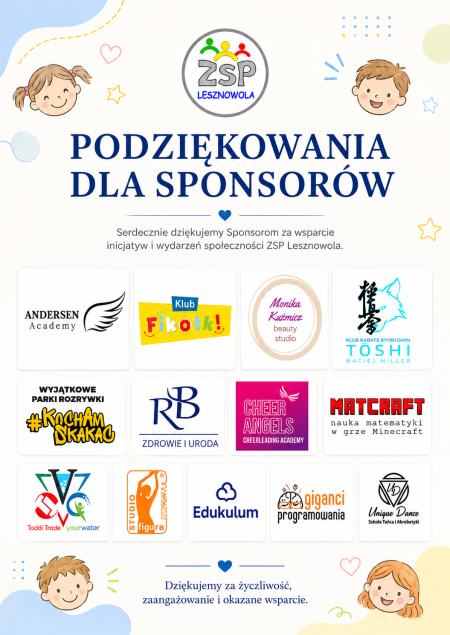PODZIĘKOWANIA DLA SPONSORÓW