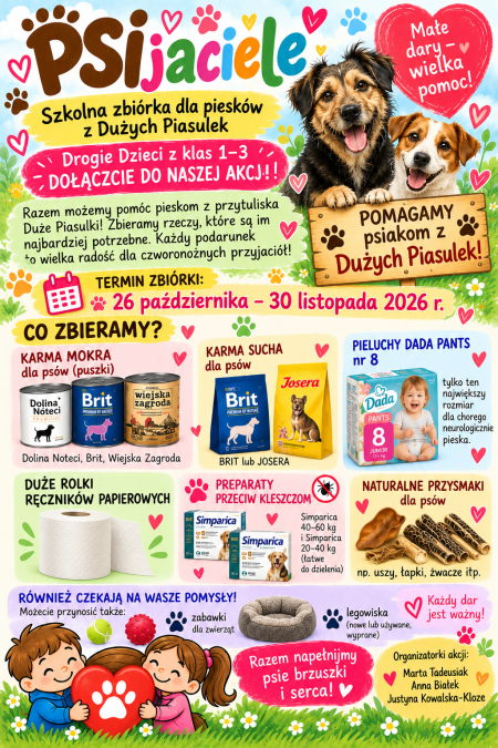 PSIjaciele – razem pomagamy czworonożnym przyjaciołom!